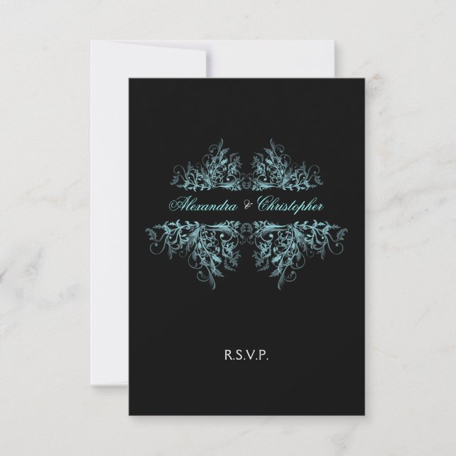 Elégant Retro Turquoise Flèches Mariage RSVP 2 (Devant)