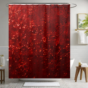 Élégant rideau de douche à séchage rouge brillant