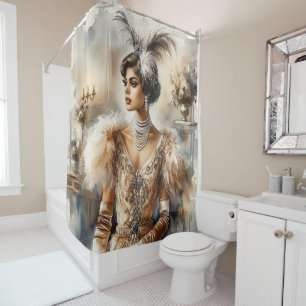 Élégant rideau de douche Flapper Art Déco