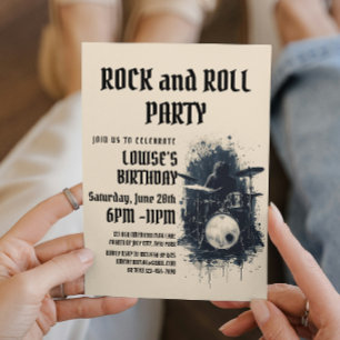 Elégant Rocher Beige Et Fête du Rouleau Invitation