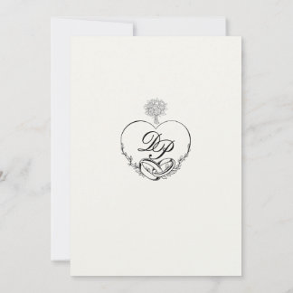 Élégant romantique monogramme Classic Faire-part d