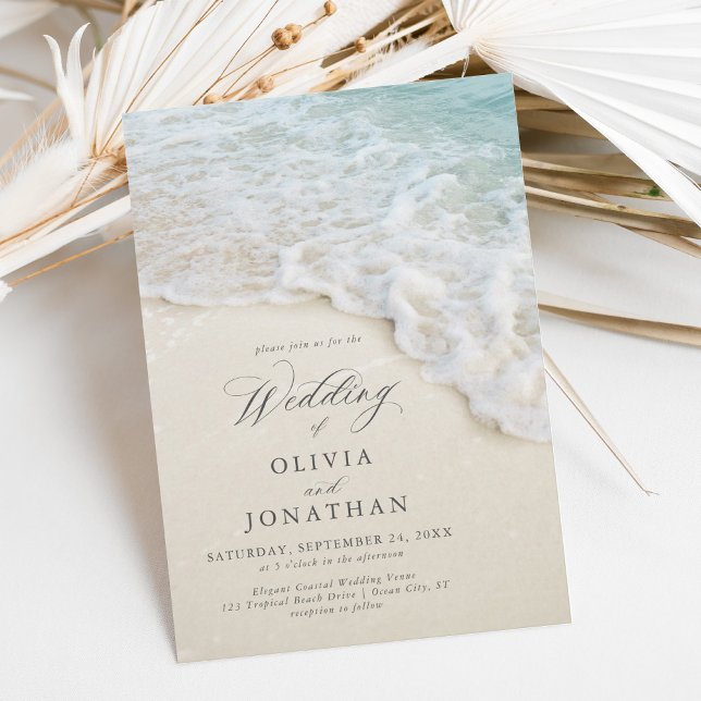 Elégant Romantique Ocean Beach Mariage Invitation (Créateur téléchargé)