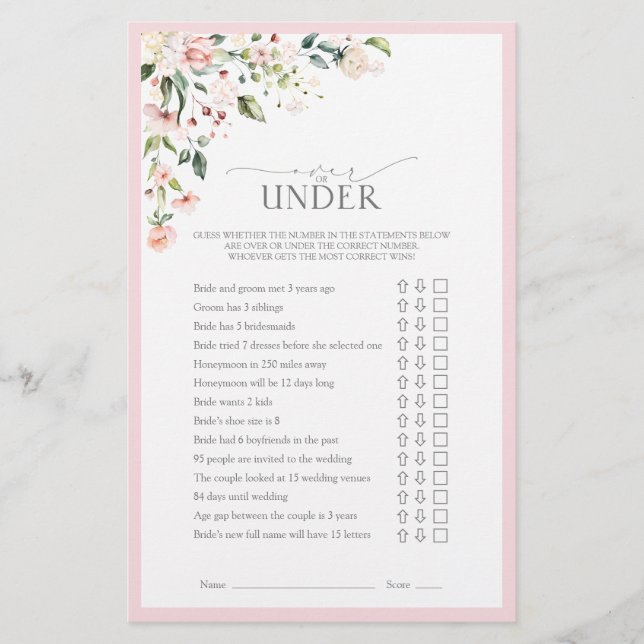 Elégant rose aquarelle Fête des mariées florale Je (Devant)