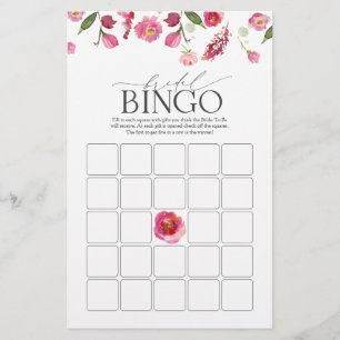 Élégant rose Aquarelle Fleurs de Bingo de la nupti