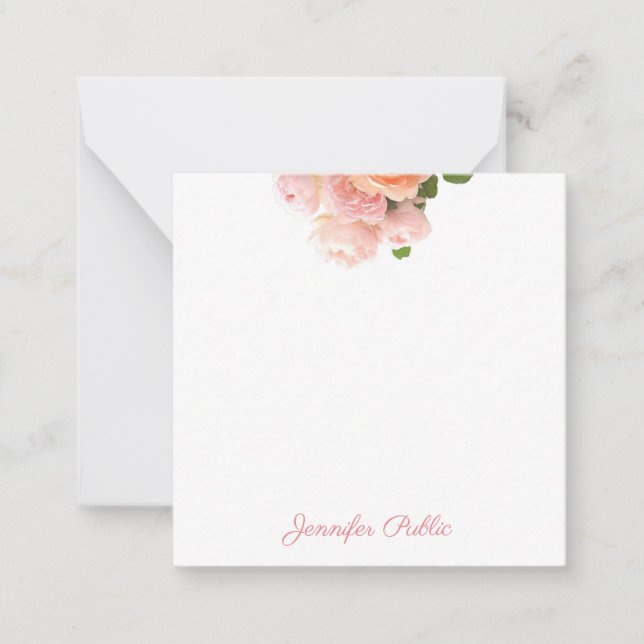 Elégant Rose Aquarelle Modèle manuscrit (Devant)