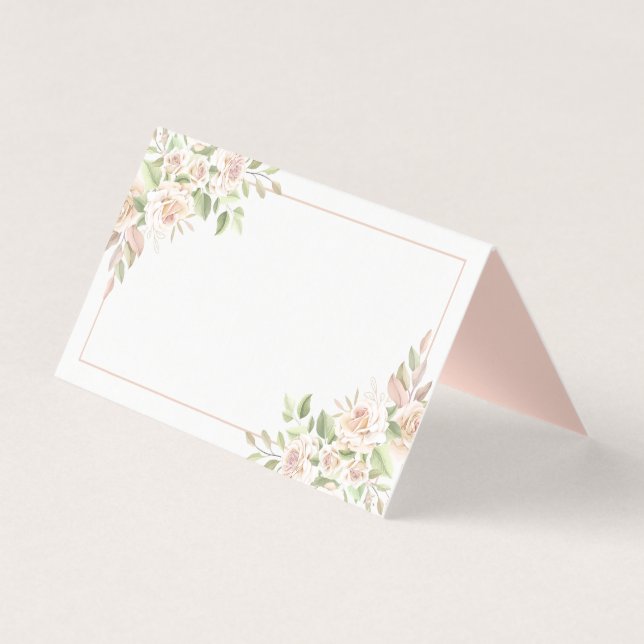 Elégant Rose aquarelle rose Mariage floral (Front)