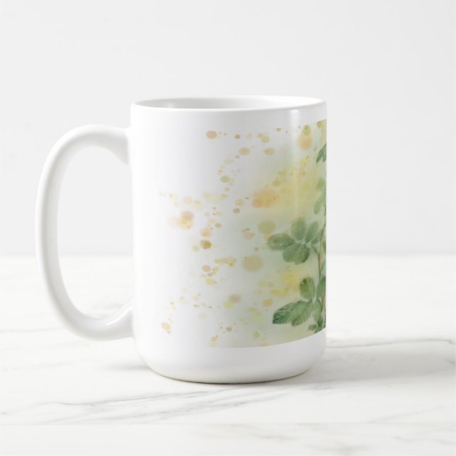 Élégant Rose Aquarelle tasse (Gauche)