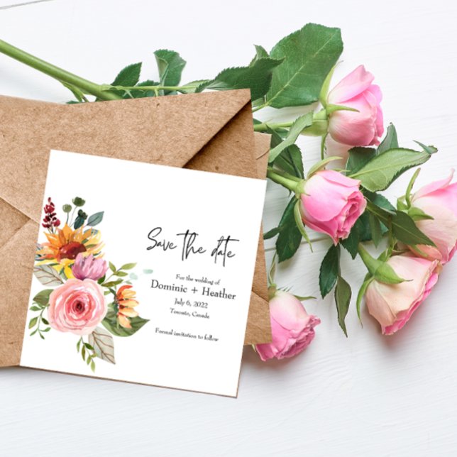 Élégant Rose Chic et Faire-part de mariage photo (Créateur téléchargé)