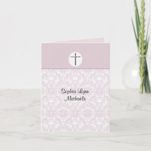 Elegant rose Damask Photo Carte de remerciements
