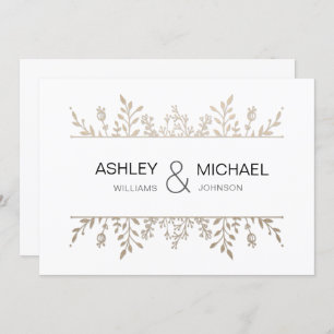 Elégant Rose Delicate Gold Chic Faire-part de mari