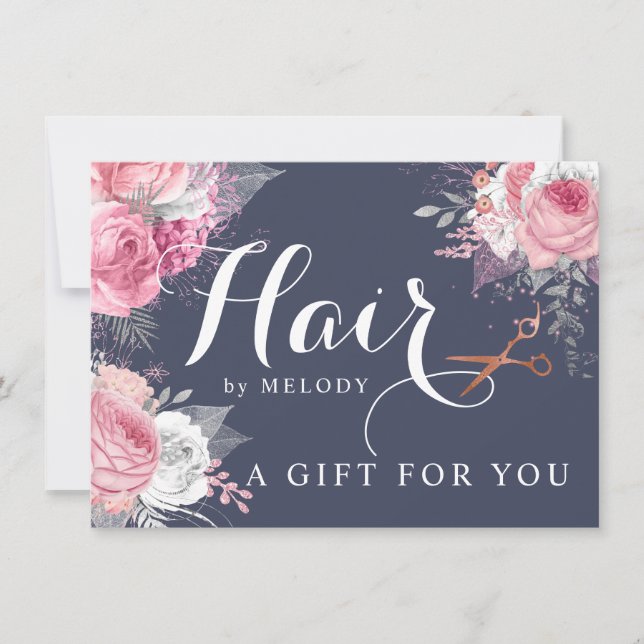 Elégant rose en cuivre ciseaux en or coiffeuse (Devant)