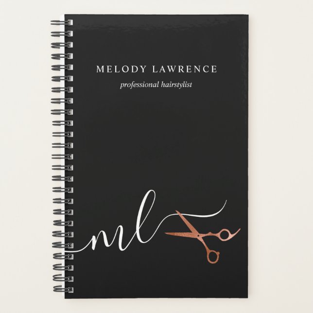 Elégant rose en cuivre ciseaux en or coiffeuse (Devant)