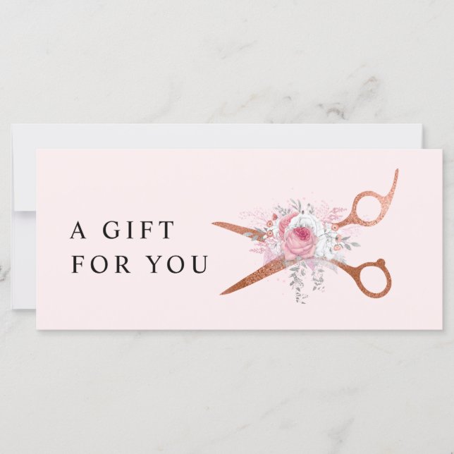 Elégant rose en cuivre ciseaux en or coiffeuse (Devant)