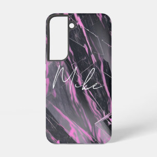 Elégant rose et marbre noir Samsung Coque Galaxy