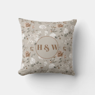 Élégant Rose et Motif de vigne Jeu oreiller