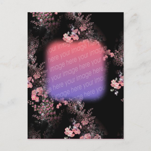 Elégant rose Fleurs Photo Carte postale (Devant)