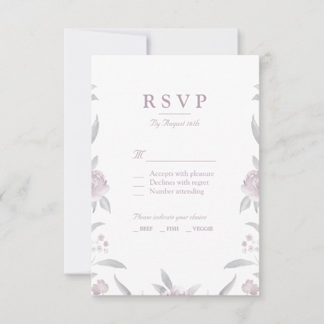 Elégant rose floral Chinoiserie Mariage RSVP (Devant)