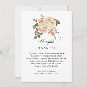 Élégant Rose Floral Funeral Merci