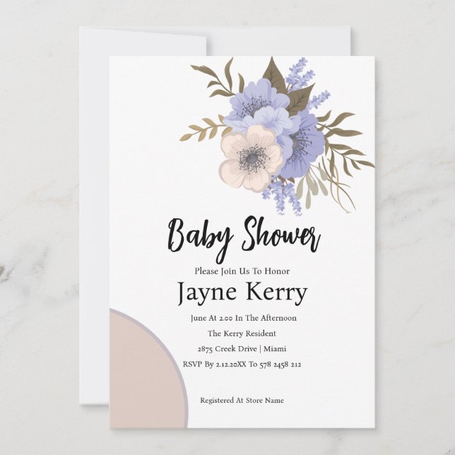 Élégant Rose Floral Party Baby shower Invitation (Devant)