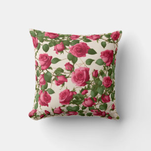 "Elégant Rose Flower Design Jeter Oreiller - Une T