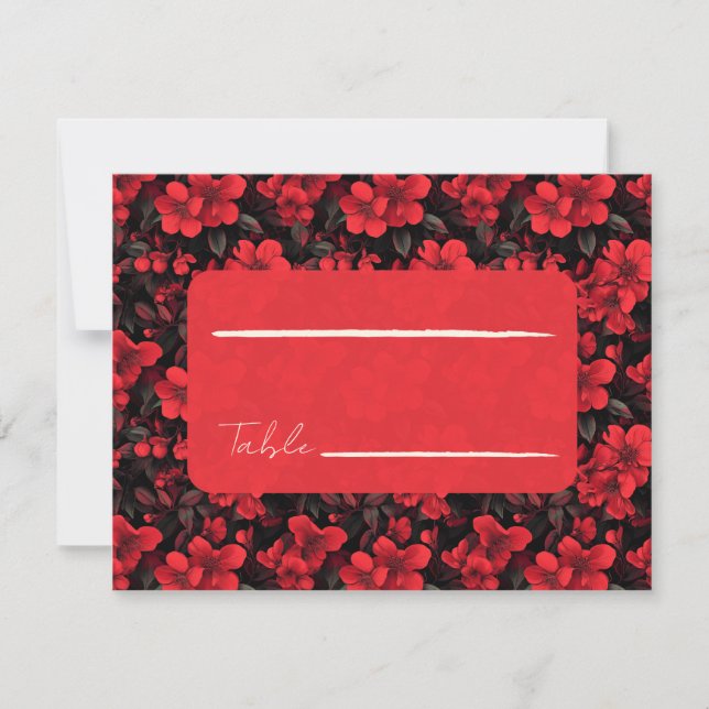 Elegant Rose Flower Greenery Wedding Place Card (Devant)