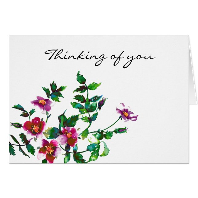 Elégant rose foncé moderne fleurs sauvages d'aquar (Devant Horizontal)