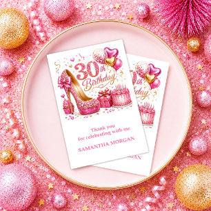 Élégant Rose Gold 30e Anniversaire Étincelle Merci