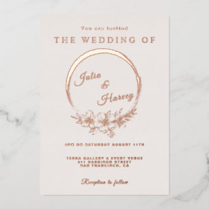 Elégant Rose Gold Blush Mariage Foil Invitation