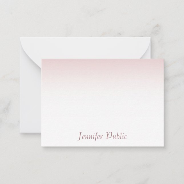 Élégant Rose Gold Calligraphé Script Modèle (Devant)