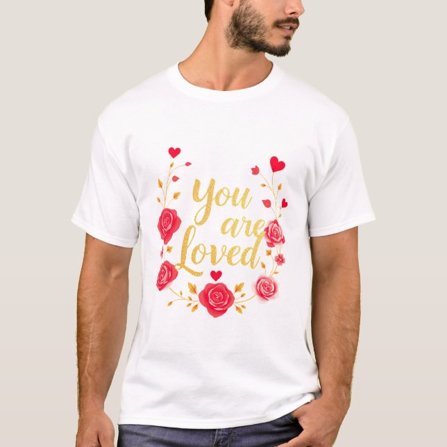 Elégant Rose & Gold Design Homme's Basic T-shirt (Devant)