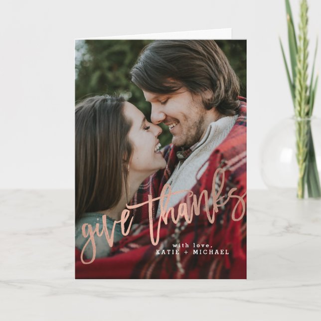 Elégant Rose Gold Donner Merci (Devant)