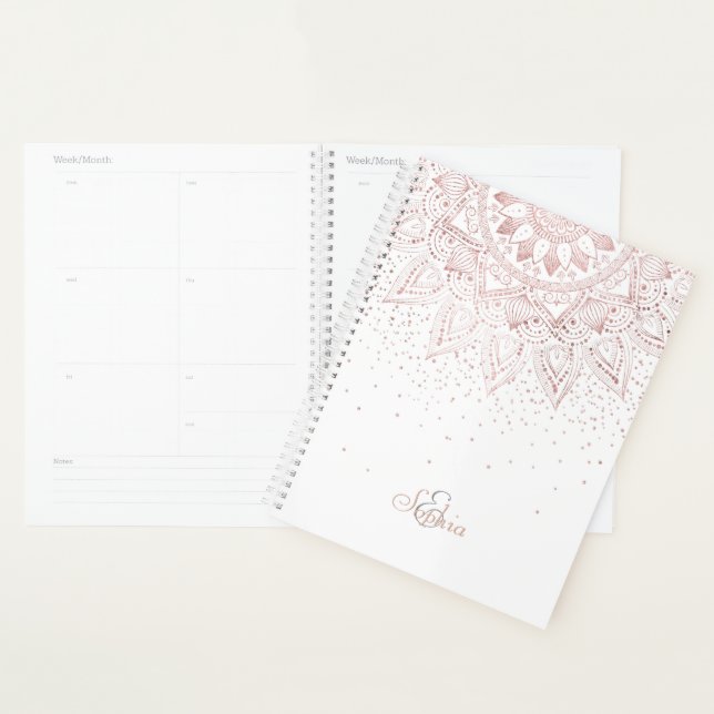 Elégant Rose Gold Dots Mandala (Devant avec enveloppe)