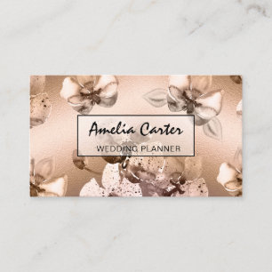 Élégant Rose Gold Floral cartes de visite