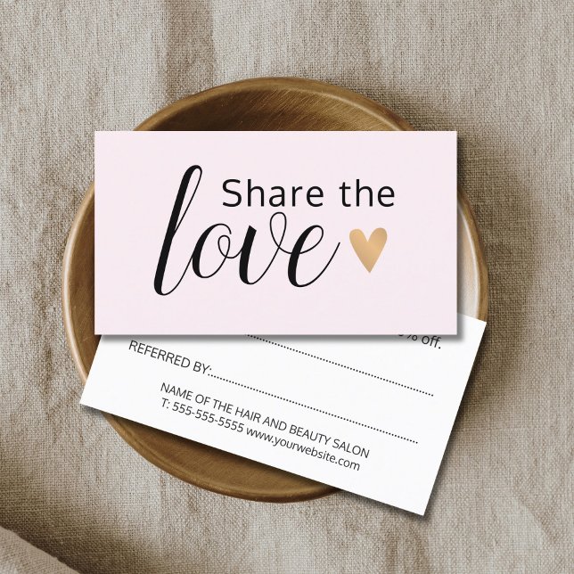 Élégant Rose Gold Heart Beauté Salon de référence (Créateur téléchargé)