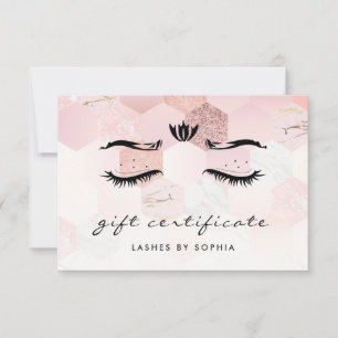 Élégant Rose Gold Lashes certificat cadeau