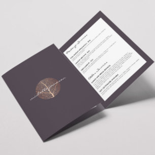Élégant Rose Gold Leaf Logo Purple Brochure