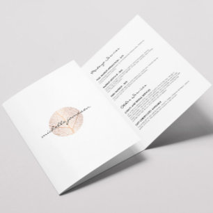Élégant Rose Gold Leaf Logo Salon, Brochure Spa