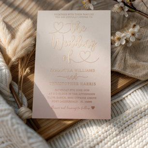 Elégant Rose Gold Minimalist faire-part de mariage