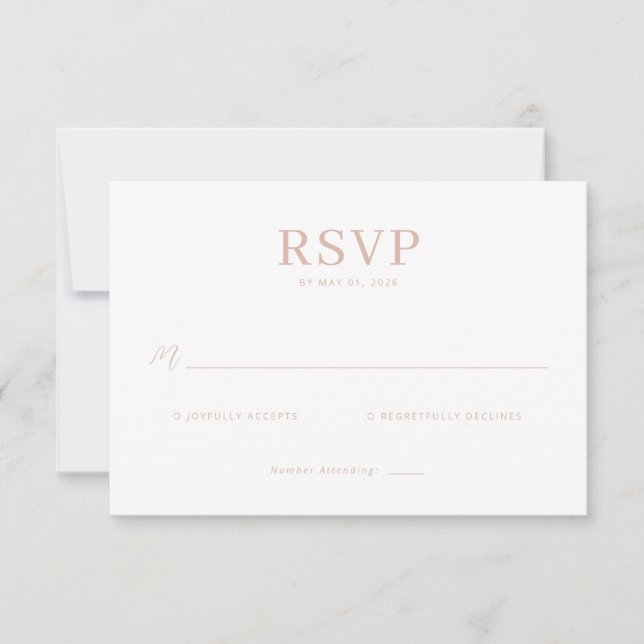 Elegant Rose Gold RSVP Card (Devant)