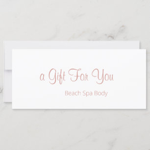 Élégant Rose Gold White Spa certificat cadeau Salo
