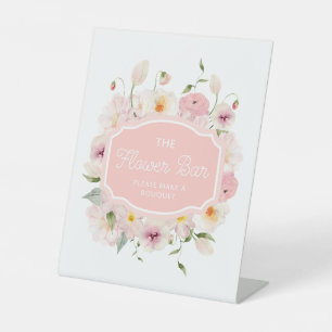Élégant rose La Barre Fleur Panneau Piédestal
