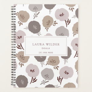 Élégant Rose moderne Doula Taupe motif floral