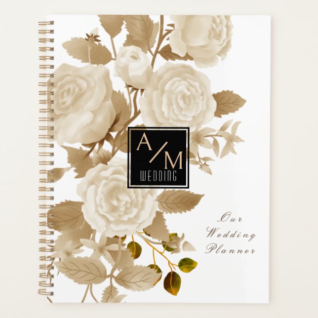 Élégant Rose Monogramme Blanc (Devant)