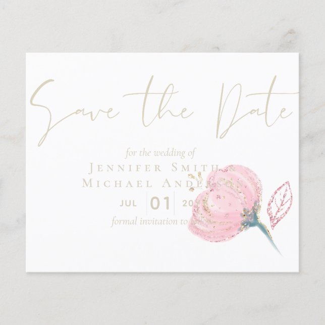 Élégant Rose or moderne Mariage Étincelle (Devant)