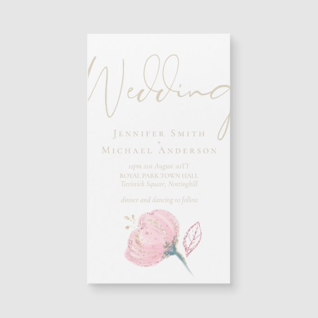 Élégant Rose or moderne Mariage Étincelle (Devant)