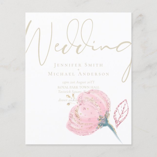 Élégant Rose or moderne Mariage Étincelle (Devant)