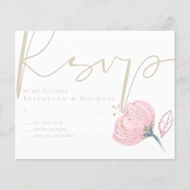 Élégant Rose or moderne Mariage Étincelle (Devant)