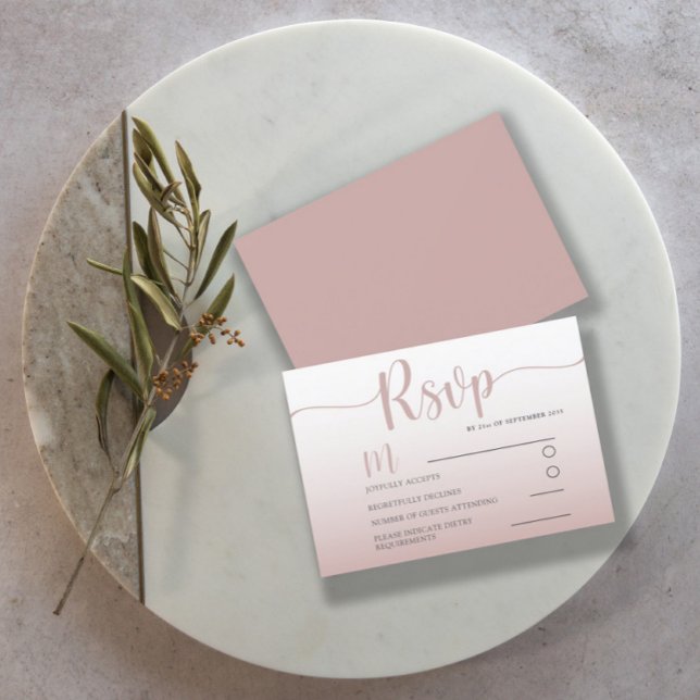 Élégant Rose or simple Mariage RSVP (Créateur téléchargé)