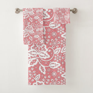 ÉLÉGANT ROSE PEACH LAINE DE SALLE DE BAINS ENSEMBL