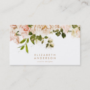 Élégant Rose Romance Carte de visite